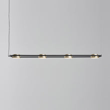 Load image into Gallery viewer, OLO Ring LED Linear Pendant Light in Black/Champagne Gold.
