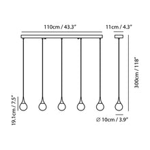 Load image into Gallery viewer, Paopao LED Linear Pendant Light - line drawing.
