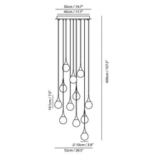 Load image into Gallery viewer, Paopao LED Multi Light Pendant Light - line drawing.
