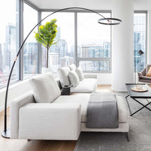 Load image into Gallery viewer, SOL LED Mega Floor Lamp in living room.
