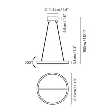 Load image into Gallery viewer, SOL LED Pendant Light - line drawing.
