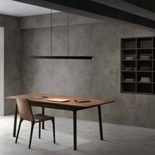 Load image into Gallery viewer, Square LED Pendant Light in exhibition.
