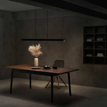 Load image into Gallery viewer, Square LED Pendant Light in exhibition.
