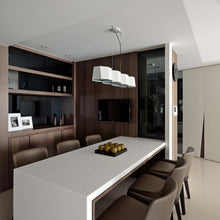 Load image into Gallery viewer, Zhe Linear Pendant Light in dining room.
