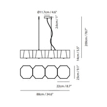 Load image into Gallery viewer, Zhe Linear Pendant Light - line drawing.
