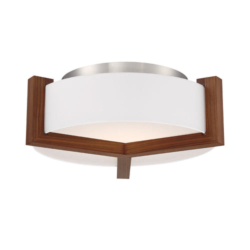 Segment LED Flush Mount Ceiling Light in Brown.
