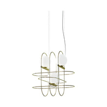 Load image into Gallery viewer, Setareh LED Pendant Light in Small/Gold and White/3-Light.
