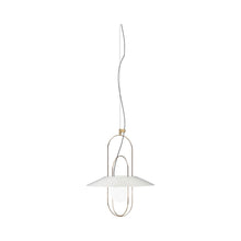Load image into Gallery viewer, Setareh LED Pendant Light with Diffuser in Small/Gold and White/Top Flared Diffuser.
