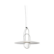 Load image into Gallery viewer, Setareh LED Pendant Light with Diffuser in Medium/Black and White/Top Flared Diffuser.
