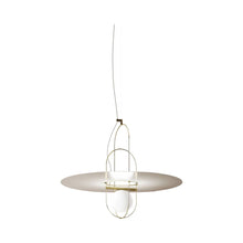 Load image into Gallery viewer, Setareh LED Pendant Light with Diffuser in Medium/Gold and White/Metal Disc.
