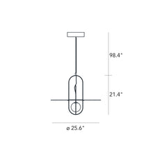 Load image into Gallery viewer, Setareh LED Pendant Light with Diffuser - line-drawing.
