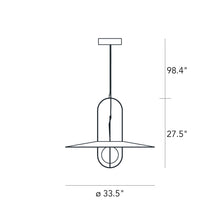 Load image into Gallery viewer, Setareh LED Pendant Light with Diffuser - line-drawing.

