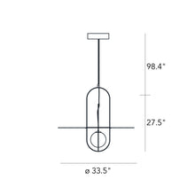 Load image into Gallery viewer, Setareh LED Pendant Light with Diffuser - line-drawing.
