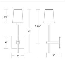 Load image into Gallery viewer, Seville LED Bath Wall Light - line drawing.
