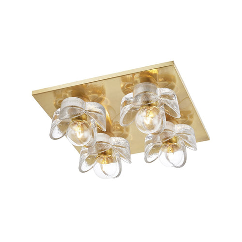 Shea Flush Mount Ceiling Light in Gold.