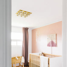 Load image into Gallery viewer, Shea Flush Mount Ceiling Light in bedroom.
