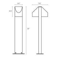 Load image into Gallery viewer, Shear Double LED Bollard - line drawing.
