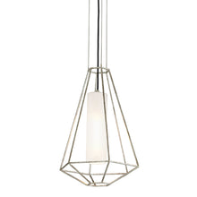 Load image into Gallery viewer, Silhouette Pendant Light in Silver Leaf/Cylinder (Small).
