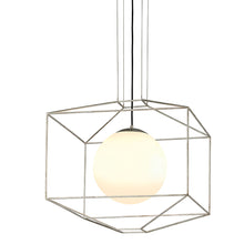 Load image into Gallery viewer, Silhouette Pendant Light in Silver Leaf/Round (Large).
