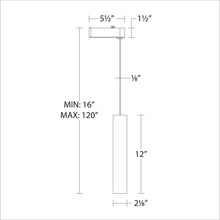 Load image into Gallery viewer, Silo 2015 LED Track Pendant Light - line drawing.
