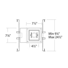 Load image into Gallery viewer, Silo Multiples 1 Light LED Recessed Trim - line drawing.
