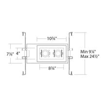 Load image into Gallery viewer, Silo Multiples 2 Light LED Recessed Trim - line drawing.
