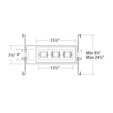 Load image into Gallery viewer, Silo Multiples 3 Light LED Recessed Trim - line drawing.
