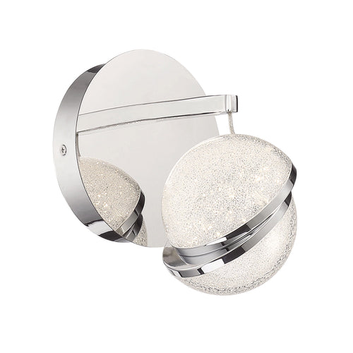 Silver Slice LED Bath Wall Light in Chrome.