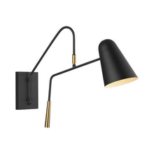 Load image into Gallery viewer, Simon Bath Wall Light in Midnight Black.
