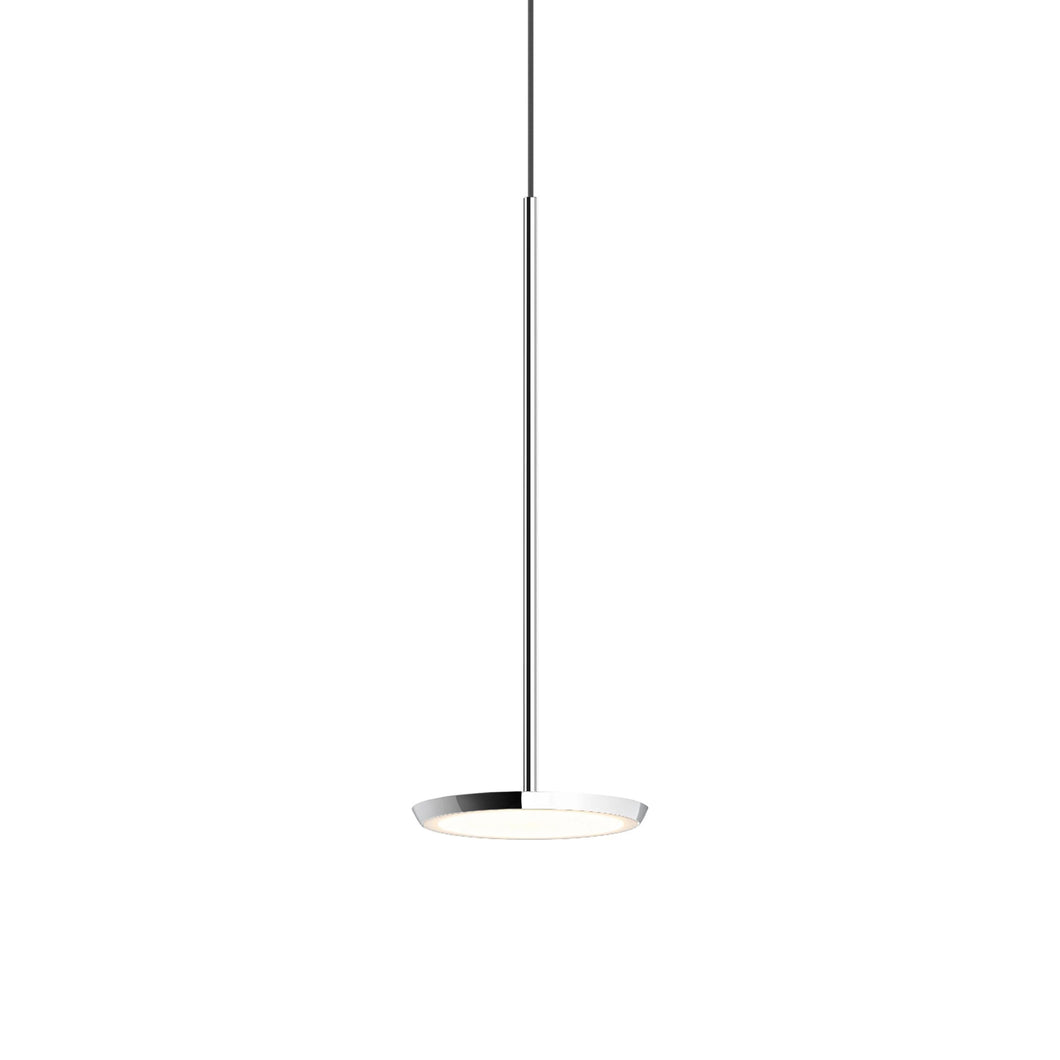 Sky Solo LED Mini Pendant Light in Polished Aluminum.