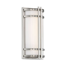 Load image into Gallery viewer, Skyscraper Outdoor LED Wall Light in Small/Stainless Steel.
