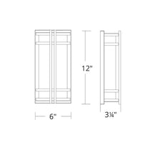 Load image into Gallery viewer, Skyscraper Outdoor LED Wall Light- line drawing.
