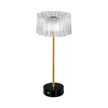 Load image into Gallery viewer, Accordeon Battery LED Table Lamp in Black.

