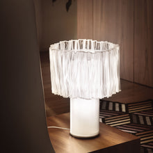 Load image into Gallery viewer, Accordeon LED Table Lamp in living room.
