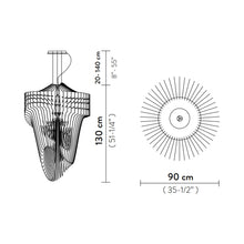 Load image into Gallery viewer, Aria LED Chandelier - line drawing.
