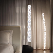 Load image into Gallery viewer, Hugo LED Floor Lamp in bedroom.
