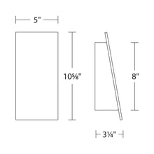 Load image into Gallery viewer, Slant Outdoor LED Wall Light - line drawing.
