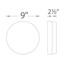 Load image into Gallery viewer, Slice LED Flush Mount Ceiling Light - line drawing.
