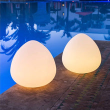 Load image into Gallery viewer, Rock Bluetooth Outdoor LED Table Lamp in Outside Area.
