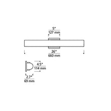 Load image into Gallery viewer, Solace LED Bath Vanity Light - line drawing.
