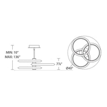 Load image into Gallery viewer, Solaris LED Pendant Light - line drawing.
