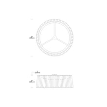 Load image into Gallery viewer, Solis LED Drum Semi Flush Mount Ceiling Light - line drawing.

