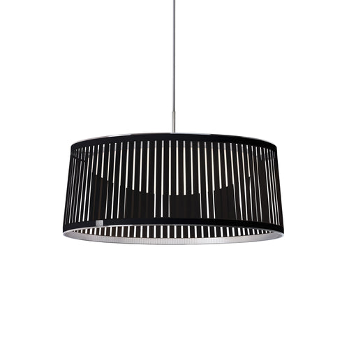 Solis LED Drum Pendant Light in Black.