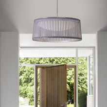 Load image into Gallery viewer, Solis LED Drum Pendant Light in office.
