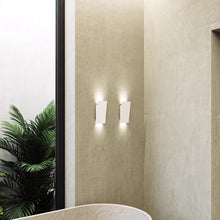 Load image into Gallery viewer, Angled Plane LED Outdoor Wall Light in Detail.
