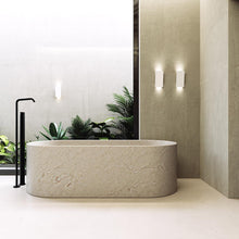Load image into Gallery viewer, Angled Plane LED Outdoor Wall Light in Bathroom
