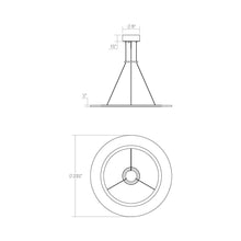 Load image into Gallery viewer, Arctic Rings™ LED Pendant Light - line drawing.
