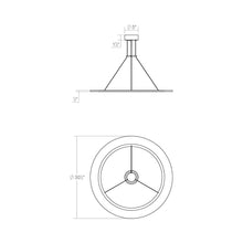 Load image into Gallery viewer, Arctic Rings™ LED Pendant Light - line drawing.
