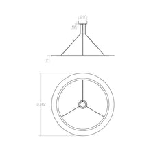 Load image into Gallery viewer, Arctic Rings™ LED Pendant Light - line drawing.
