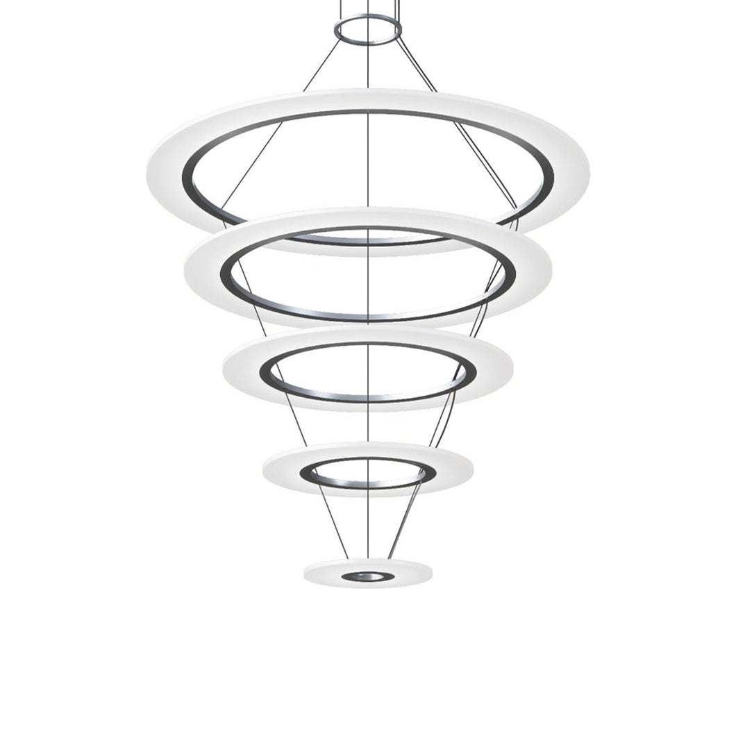 Arctic Rings™ Multi Tier LED Pendant Light in Bright Satin Aluminum.
